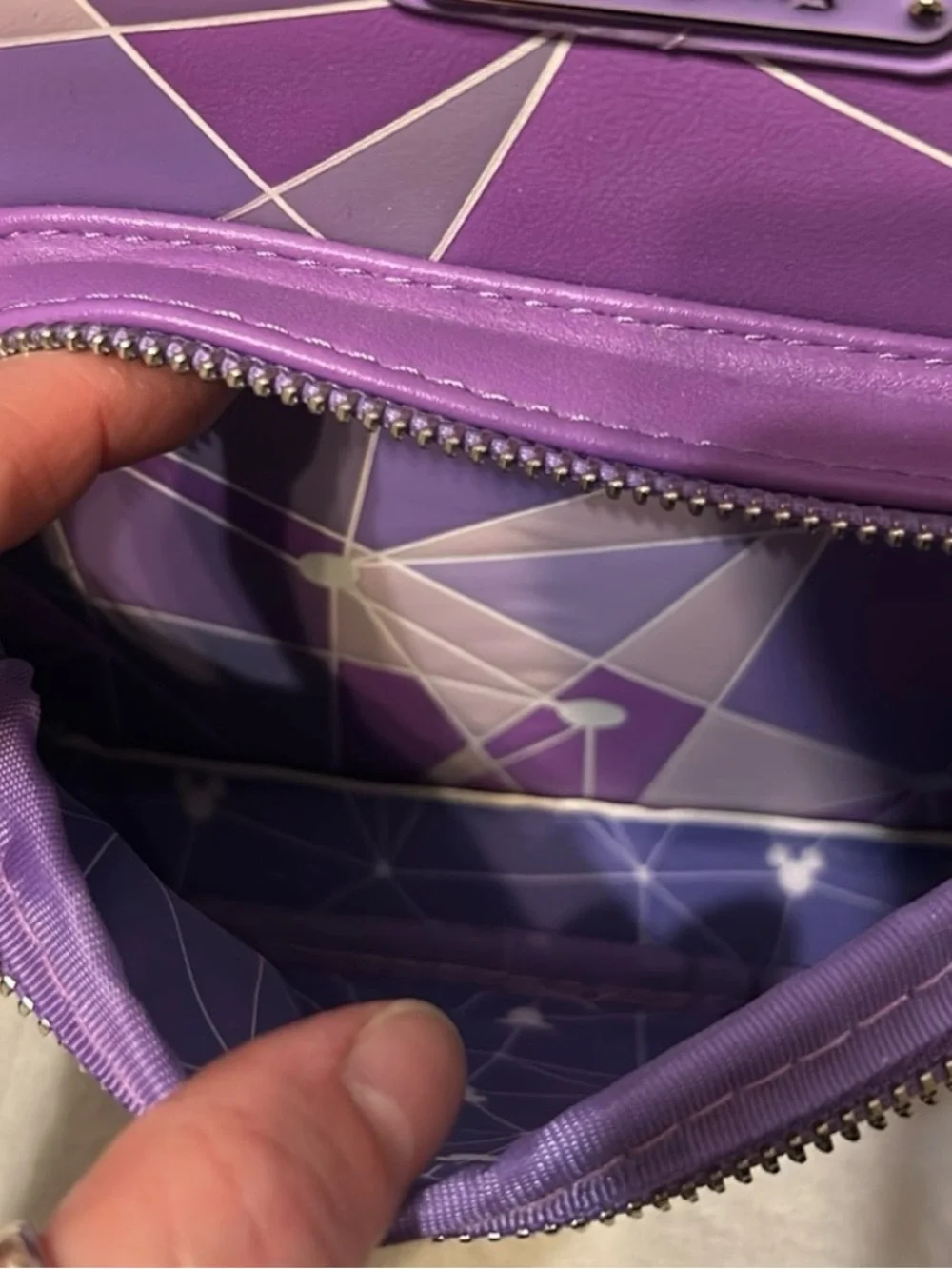 Loungefly Purple Wall Epcot Geometric Mini Backpack